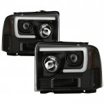 2007 Ford F450 Super Duty Black Low Beam LED Projector Headlights DRL