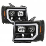 2007 GMC Sierra 2500HD Black Out LED DRL Projector Headlights