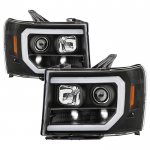 2011 GMC Sierra Black Out LED DRL Projector Headlights