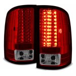 GMC Sierra 2007-2013 Red and Clear LED Tail Lights