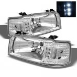 1996 Ford F250 Clear Euro Headlights with LED