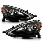 Nissan Sentra 2016-2019 Black Headlights LED DRL Signals