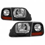 Ford F150 1997-2003 Black Headlights Corner Lights Set