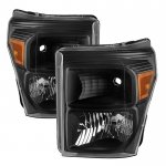 2011 Ford F250 Super Duty Headlights Black