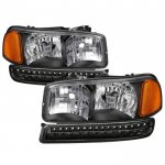 GMC Sierra 3500 2001-2007 Black Headlights LED Bumper Lights