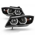 2008 BMW 3 Series Sedan Black Halo Projector Headlights