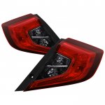 2018 Honda Civic Sedan Red Smoked Tail Lights