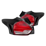 2015 Ford Focus Hatchback Red Clear LED Tail Lights