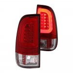 2003 Ford F550 Super Duty Red Clear LED Tail Lights Tube