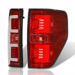 Ford F150 2009-2014 Red Clear LED Tail Lights