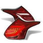 Ford Focus 2012-2014 Red Clear LED Tail Lights