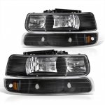 1999 Chevy Silverado Black Headlights Bumper Lights