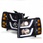 2014 Chevy Silverado 2500HD Black Projector Headlights LED DRL J2