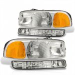 2005 GMC Sierra Headlights Clear Bumper Lights