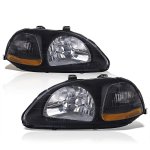 Honda Civic 1996-1998 Black Headlights