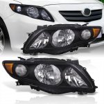 2009 Toyota Corolla Headlights Black Bezels