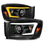 2008 Dodge Ram 2500 Black Headlights LED DRL Switchback Signals