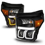 2011 Ford F550 Super Duty Black Projector Headlights LED DRL Switchback A3