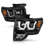 Ford F150 2009-2014 Black Projector Headlights LED DRL A2