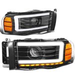 Dodge Ram 2500 2003-2005 Black Projector Headlights LED DRL Signals N5