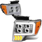 Ford F150 2009-2014 LED Projector Headlights Quad Halo DRL Signals