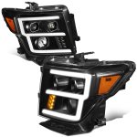 Nissan Titan XD S 2016-2022 Black Dual Projector Headlights LED DRL Signals N3