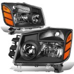 Nissan Titan 2004-2015 Black Euro Headlights