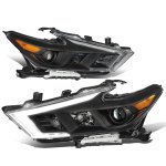 Nissan Maxima 2016-2018 Black Projector Headlights LED DRL