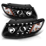 2009 Hyundai Santa Fe Projector Headlights Black LED Strip