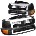 1999 Chevy Silverado Black LED DRL Headlights