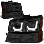 2006 Chevy Silverado 3500 Smoked LED DRL Headlights Set N3