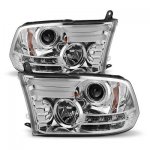 Dodge Ram 3500 2010-2018 Clear Halo Projector Headlights with LED DRL