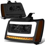 2013 Chevy Avalanche Smoked Projector Headlights LED DRL Signals N5