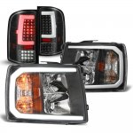 2012 Chevy Silverado Black DRL Headlights Full LED Tail Lights