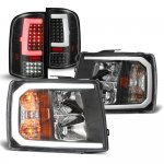 2010 Chevy Silverado Black DRL Headlights Full LED Tail Lights