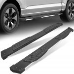 2017 Dodge Ram 3500 Crew Cab Black Aluminum Nerf Bars 6 inch Stainless Strip