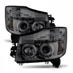 2006 Nissan Armada Smoked Halo Projector Headlights with LED