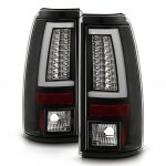 GMC Sierra 2500HD 1999-2006 Black LED Tail Lights White Tube