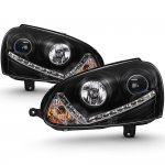 VW GTI 2006-2009 Black HID Projector Headlights LED DRL