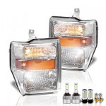 2009 Ford F550 Super Duty LED Headlight Bulbs Set Complete Kit
