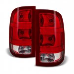 GMC Sierra 2500HD 2007-2014 Red and Clear Euro Tail Lights