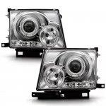 Toyota Tacoma 1997-2000 Clear Dual Halo Projector Headlights with LED