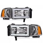 Dodge Ram 1994-2001 Chrome Tube DRL Headlights