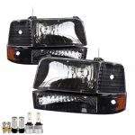 Ford F150 1992-1996 Black LED Headlight Bulbs Set Complete Kit