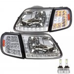 Ford Expedition 1997-2002 Chrome LED Headlight Bulbs Set Complete Kit