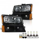 Chevy Avalanche 2003-2006 Black Headlights LED Bulbs Complete Kit