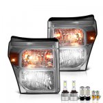 2013 Ford F250 Super Duty Smoked LED Headlight Bulbs Set Complete Kit