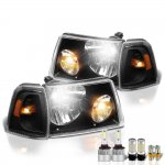 Ford Ranger 2001-2011 Black LED Headlight Bulbs Set Complete Kit