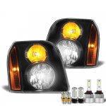 2009 GMC Yukon Black LED Headlight Bulbs Set Complete Kit