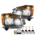 Nissan Armada 2004-2007 Black Headlights LED Bulbs Complete Kit